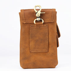 Casual  Brown Leather Cell Phone HOLSTER Belt Pouch for Men Waist Bags BELT BAG For Men - iwalletsmen