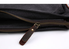 Casual Canvas Dark Gray Men's Side Bag Shoulder Bag Postman Messenger Bag For Men - iwalletsmen