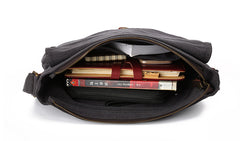 Casual Canvas Dark Gray Men's Side Bag Shoulder Bag Postman Messenger Bag For Men - iwalletsmen