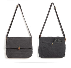 Casual Canvas Dark Gray Men's Side Bag Shoulder Bag Postman Messenger Bag For Men - iwalletsmen