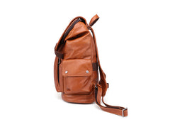 Cool Brown Black Leather Men's Backpack College Backpack 13inch Laptop Backpack For Men - iwalletsmen