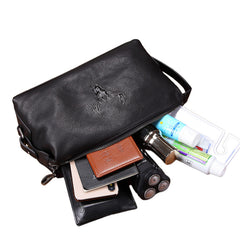 best dopp kit for men Black Leather mens dopp bag