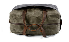 Casual Waxed Canvas Leather Mens Large Travel Weekender Bag Luggage Duffle Bag Fitness Bag for Men - iwalletsmen