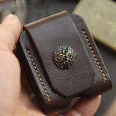 Handmade Leather Mens Standard Zippo Lighter Case With Belt Loop Zippo Cool Standard Lighter Holders For Men - iwalletsmen