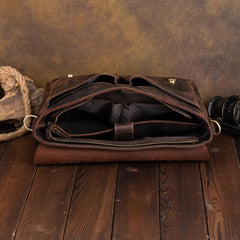 Classic Leather Mens Briefcase Handbag 13‘’ Laptop Bag Messenger BAG Vintage Courier Bag FOR MEN