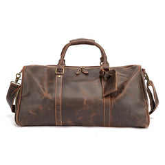 Classic Leather Mens Large Leather Duffle Bag Large Weekender Bag Travel Bag