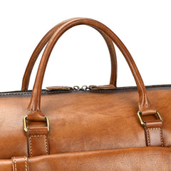 Classic Coffee Leather Mens Large Weekender Bag Travel Bag Large Leather Duffle Bag