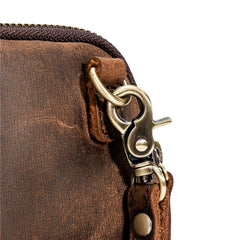 Classy Brown Leather Mens Work Clutch Bag Wirstlet Clutch Mobile Phone Bag For Men - iwalletsmen