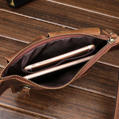 Classy Vintage LEATHER MEN'S  Cell Phone Holster Fanny Pack Waist Bag For Men - iwalletsmen