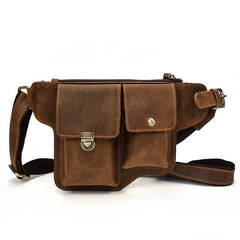 Classy Vintage LEATHER MEN'S  Cell Phone Holster Fanny Pack Waist Bag For Men - iwalletsmen