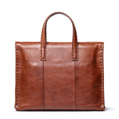 Classy Brown Leather Men's Professional Briefcase 14‘’ Laptop Briefcase For Men - iwalletsmen