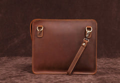 Classy Leather Mens Work Clutch Bag Wirstlet Cluch Messenger Bag For Men - iwalletsmen