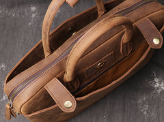 Vintage Leather Mens Briefcase Bag Work Bag Business Bag 15inch Computer Bag For Men - iwalletsmen