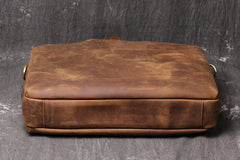 Vintage Leather Mens Briefcase Bag Work Bag Business Bag 15inch Computer Bag For Men - iwalletsmen