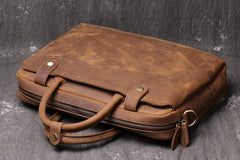 Vintage Leather Mens Briefcase Bag Work Bag Business Bag 15inch Computer Bag For Men - iwalletsmen