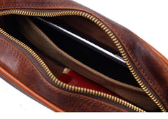 Coffee Cool Leather Mens Long Wallets Large Zipper Wallets Black Wristlet Clutch Vintage Clutch Purse For Men - iwalletsmen