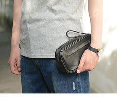 Coffee Cool Leather Mens Long Wallets Large Zipper Wallets Black Wristlet Clutch Vintage Clutch Purse For Men - iwalletsmen