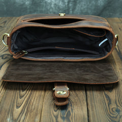 Coffee Leather Men's Small iPad Shoulder Bag Side Bag Best iPad Messenger Bags For Men