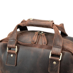 Coffee Leather Men's Travel Backpack School Backpack Handbag Camera Backpack For Men