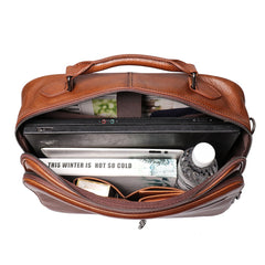 Coffee Leather Mens Briefcase Work Briefcase Business Briefcase Laptop Briefcase For Men