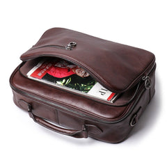 Brown Leather Mens Briefcase Work Briefcase Business Briefcase Laptop Briefcase For Men