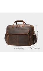 Coffee Leather Mens Large 15 inches Laptop Briefcase Work Bag Handbag Side Bag Business Bags For Men