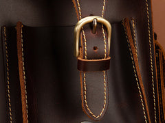 Coffee Leather Mens Satchel Work Briefcase Business Handbag School Bag For Men