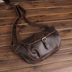 best leather crossbody bag Dark Brown Leather Chest Bag for Men Leather Crossbody Sling Bag Leather Messenger Bag