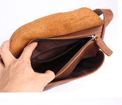 men leather crossbody bag Brown Leather Chest Bag for Men Leather Crossbody Sling Bag Leather Messenger Bag