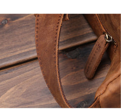 Coffee Leather Waist Bags Mens Fanny Packs Hip Packs Sling Bags Sling Pack for Men