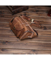 Coffee Leather Waist Bags Mens Fanny Packs Hip Packs Sling Bags Sling Pack for Men