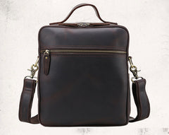 Black Coffee Fashion Leather Mens Vintage Small Handbag Shoulder Bags Side Bag For Men - iwalletsmen