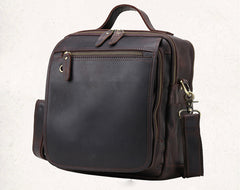 Black Coffee Fashion Leather Mens Vintage Small Handbag Shoulder Bags Side Bag For Men - iwalletsmen