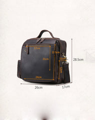 Black Coffee Fashion Leather Mens Vintage Small Handbag Shoulder Bags Side Bag For Men - iwalletsmen
