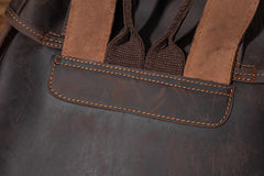 Coffee Cool Mens Leather Hiking Backpack Large Travel Backpack Leather Backpack for Men - iwalletsmen