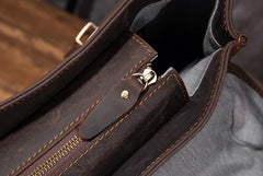 Coffee Cool Mens Leather Hiking Backpack Large Travel Backpack Leather Backpack for Men - iwalletsmen