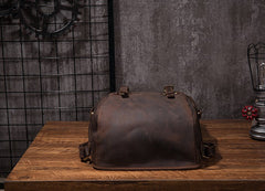 Coffee Cool Mens Leather Hiking Backpack Large Travel Backpack Leather Backpack for Men - iwalletsmen