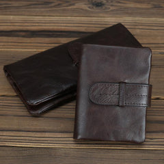 Black Leather Men's Bifold Long Wallet with Coin Pocket Billfold Wallet Card Wallet For Men - iwalletsmen