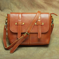 Vintage Brown Leather Men's Side Bag Messenger Bag Brown Courier Bag For Men - iwalletsmen