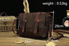 Vintage Brown Leather Men's Side Bag Messenger Bag Brown Courier Bag For Men - iwalletsmen
