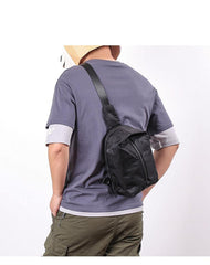 Cool Black Nylon Men's Sling Bag Camouflage Chest Bag Nylon One shoulder Backpack Sports Bag For Men - iwalletsmen