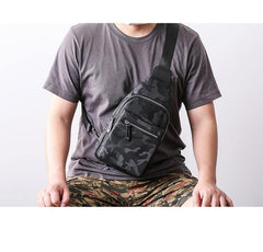Cool Nylon Men's Sling Bag Camouflage Chest Bag Nylon One shoulder Backpack Sling Pack For Men - iwalletsmen