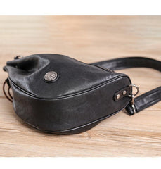 Cool Black Leather Men's Sling Pack Chest Bag One shoulder Backpack Crossbody Pack For Men - iwalletsmen