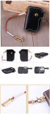 Cool Black Leather Men's Biker Key Wallet Card Holder Key Chain Key Holders Key Holder For Men - iwalletsmen