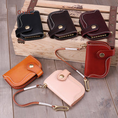 Cool Black Leather Men's Biker Key Wallet Card Holder Key Chain Key Holders Key Holder For Men - iwalletsmen