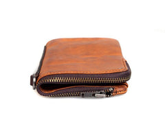 Cool Brown Leather Mens Bifold Small Wallets Black billfold Wallet Front Pocket Wallet For Men - iwalletsmen