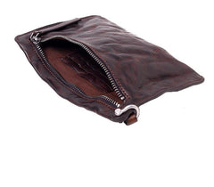 Cool Black Leather Mens Wristlet Wallets Zipper Clutch Wallet Coffee Wristlet Vintage Clutch Purse For Men - iwalletsmen
