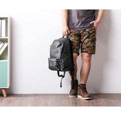 Cool Black Nylon Backpack Men's 14 inches Waterproof Backpack School Backpack For Men - iwalletsmen