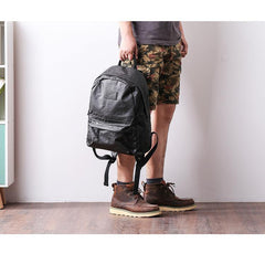 Cool Black Nylon Backpack Men's 14 inches Waterproof Backpack School Backpack For Men - iwalletsmen