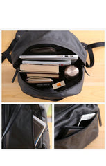 Cool Black Nylon Backpack Men's 14 inches Waterproof Backpack School Backpack For Men - iwalletsmen